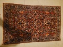 Early orental rug 3'.1" ... 5'.0" Sarouk, turn of the century. Iran