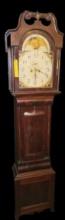 Early 1800s Grandfather clock with Whitaker Shreeve works, cherry finish case