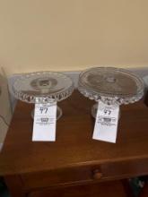 (2) Glass Cake Stands