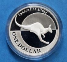 2004 Australia $1 .999 Silver Kangaroo Proof Coin