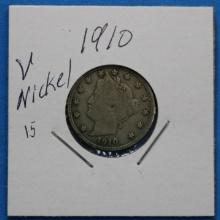 1910 Liberty Head Nickel V Cents