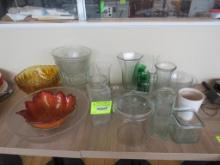 Asst. Glassware Including Vases and Punch Bowls