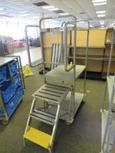 3-DECK STOCK CART WITH STEP LADDER