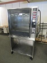 HENNY PENNY SCR-8 ROTISSERIE WITH BASKETS, STAND 208V/3PH