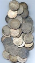 Austria 1957-73 silver 10 schillings, roll of 40 pieces