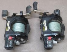 Two Cabela's Depth master D10W Deep Trolling Reels with Depth Counters